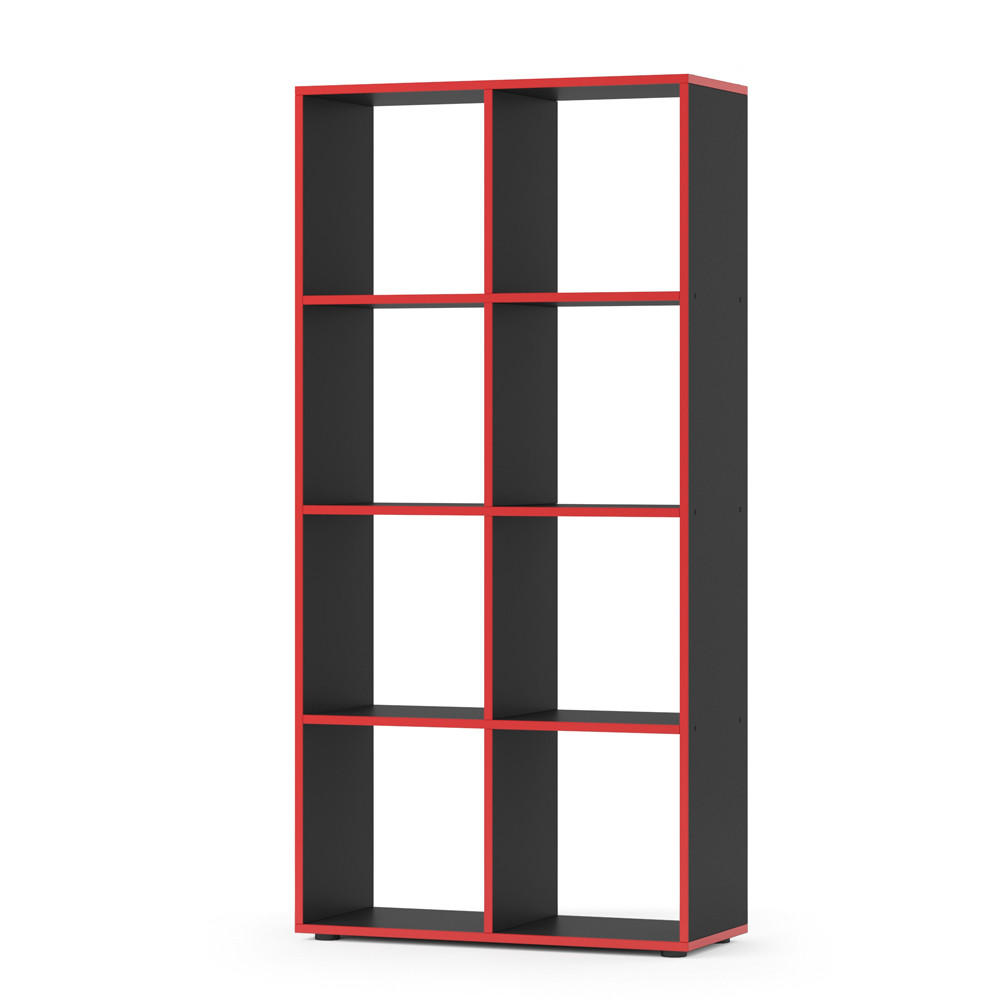 RAUMTEILER Scutum Schwarz/Rot 143 x 72 cm - Rot/Schwarz, Holzwerkstoff (143/72/29cm) - Vicco