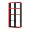 RAUMTEILER Scutum Schwarz/Rot 143 x 72 cm - Rot/Schwarz, Holzwerkstoff (143/72/29cm) - Vicco