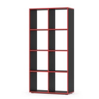 RAUMTEILER Scutum Schwarz/Rot 143 x 72 cm - Rot/Schwarz, Holzwerkstoff (143/72/29cm) - Vicco