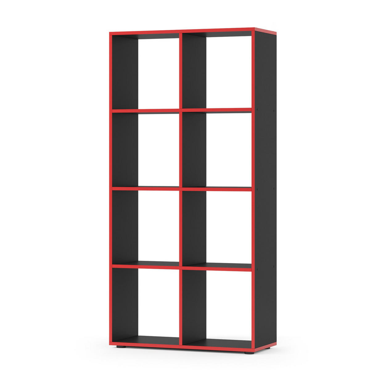 RAUMTEILER Scutum Schwarz/Rot 143 x 72 cm - Rot/Schwarz, Holzwerkstoff (143/72/29cm) - Vicco