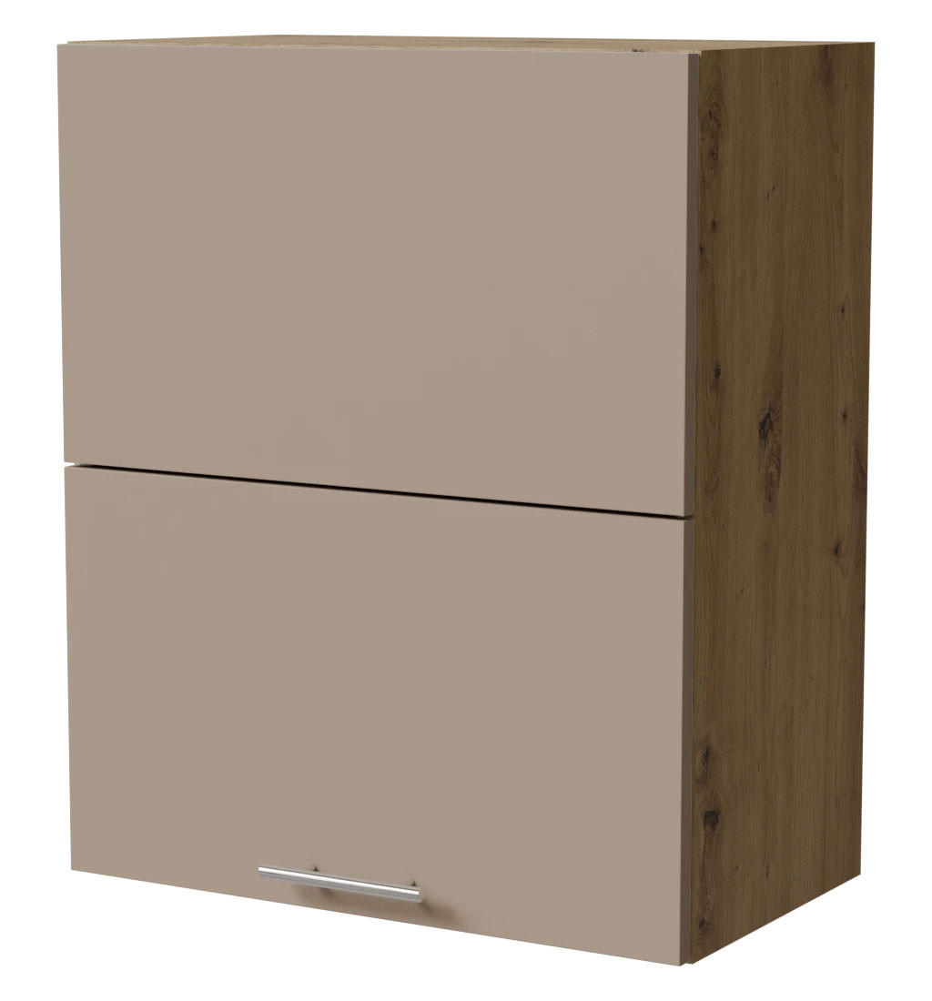 KLAPPHÄNGESCHRANK Brerra W8B/60-AV Eiche Artisan / RAL 1019 graubeige Matt 60 / 32,5 / 72cm - Graubraun/Eiche Artisan, Holz/Holzwerkstoff (60/72/32.5cm) - Feldmann-Wohnen
