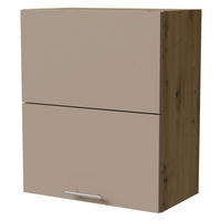 KLAPPHÄNGESCHRANK Brerra W8B/60-AV Eiche Artisan / RAL 1019 graubeige Matt 60 / 32,5 / 72cm - Graubraun/Eiche Artisan, Holz/Holzwerkstoff (60/72/32.5cm) - Feldmann-Wohnen
