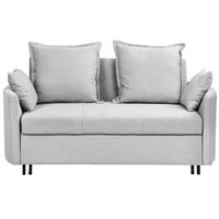 2-SITZER-SCHLAFSOFA Polsterbezug Hellgrau Hovin - Hellgrau, Textil (166/84/92cm) - Beliani