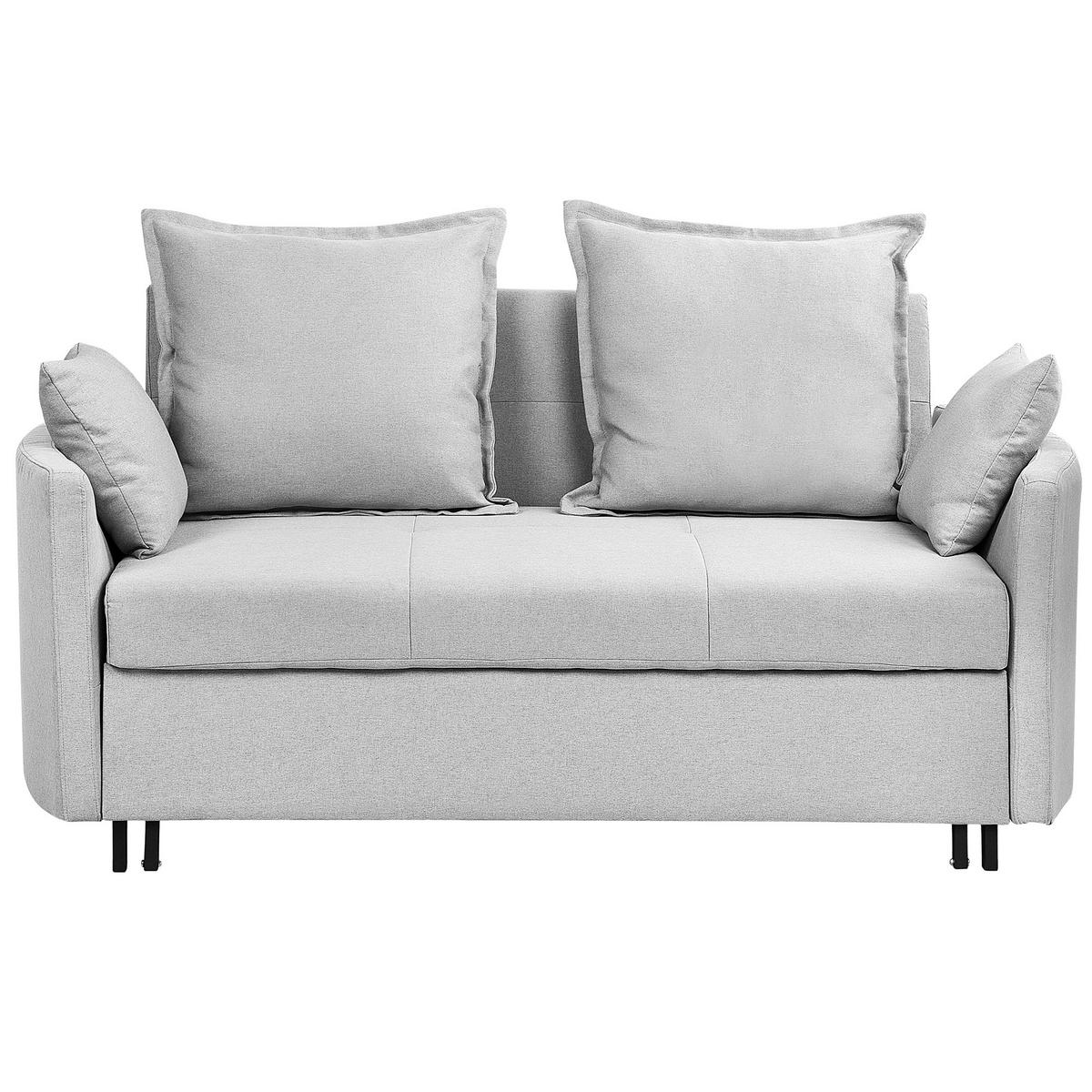2-SITZER-SCHLAFSOFA Polsterbezug Hellgrau Hovin - Hellgrau, Textil (166/84/92cm) - Beliani