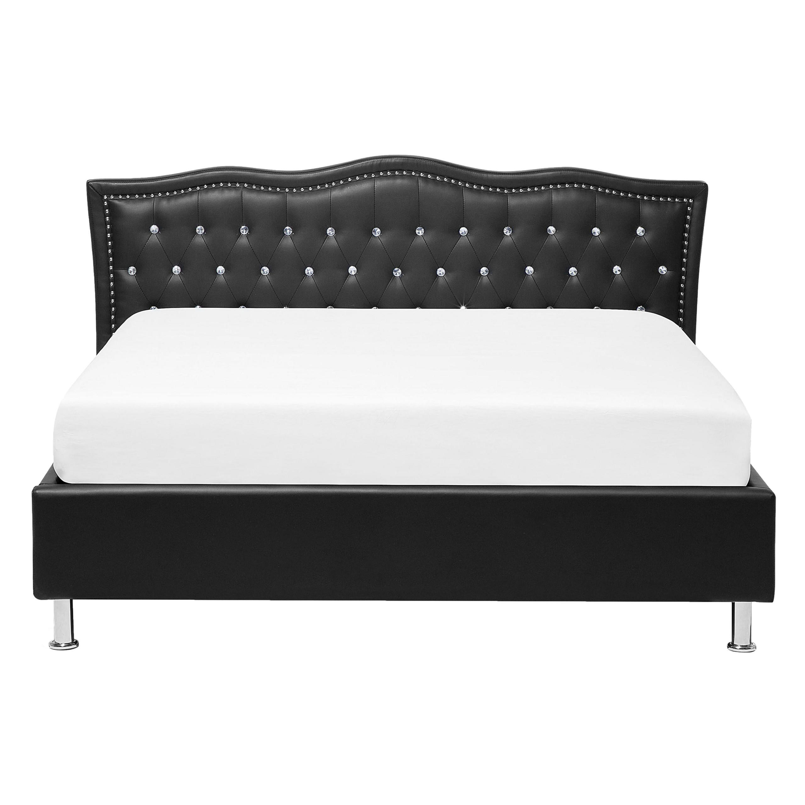 BETT 140/200cm Schwarz Metz - Schwarz, Kunststoff/Textil (140/200cm) - Beliani