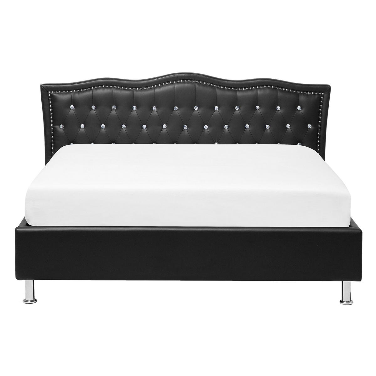 BETT 140/200cm Schwarz Metz - Schwarz, Kunststoff/Textil (140/200cm) - Beliani