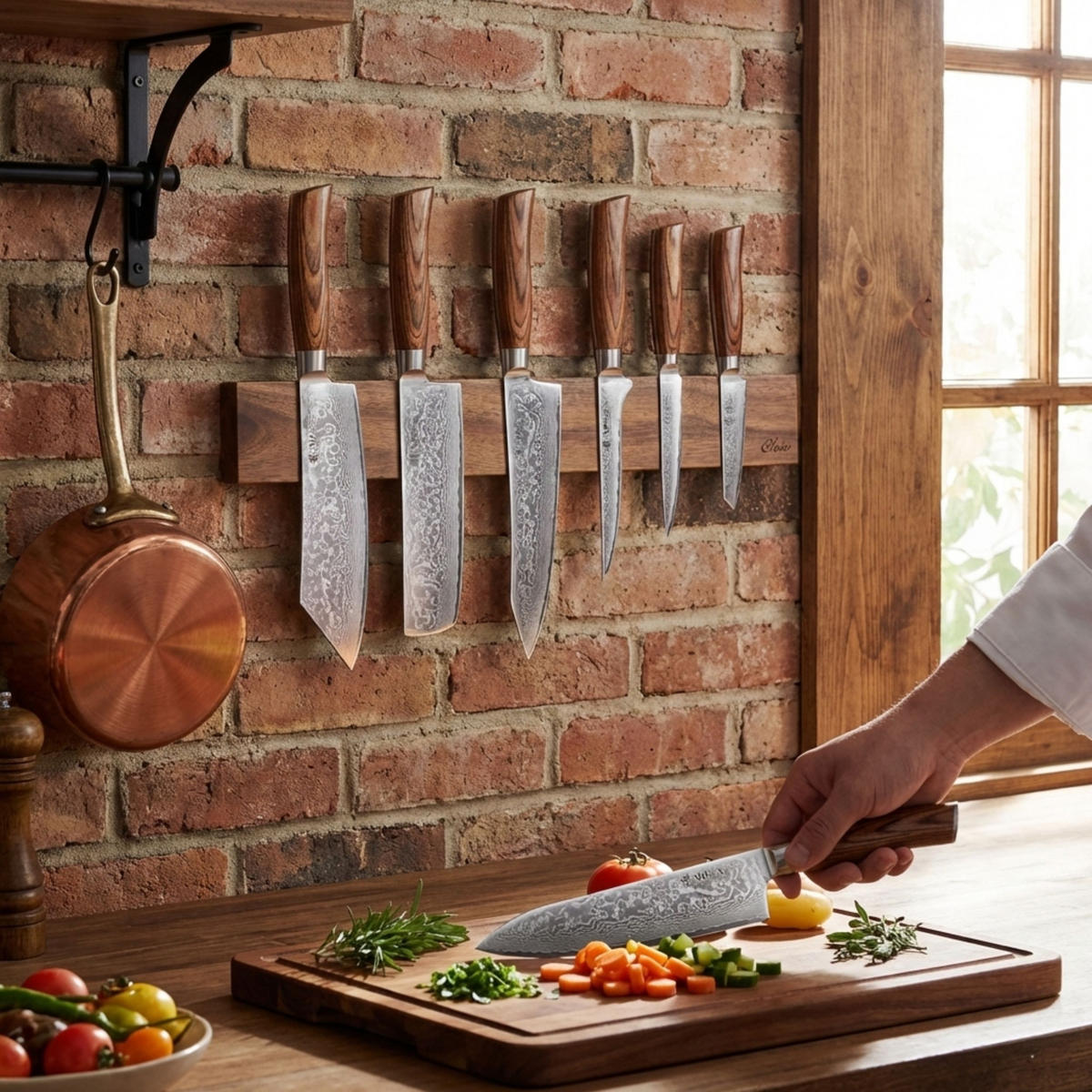 MAGNETLEISTE 50 cm - Akaziefarben, Holz (50/3.5/7cm) - Oleio