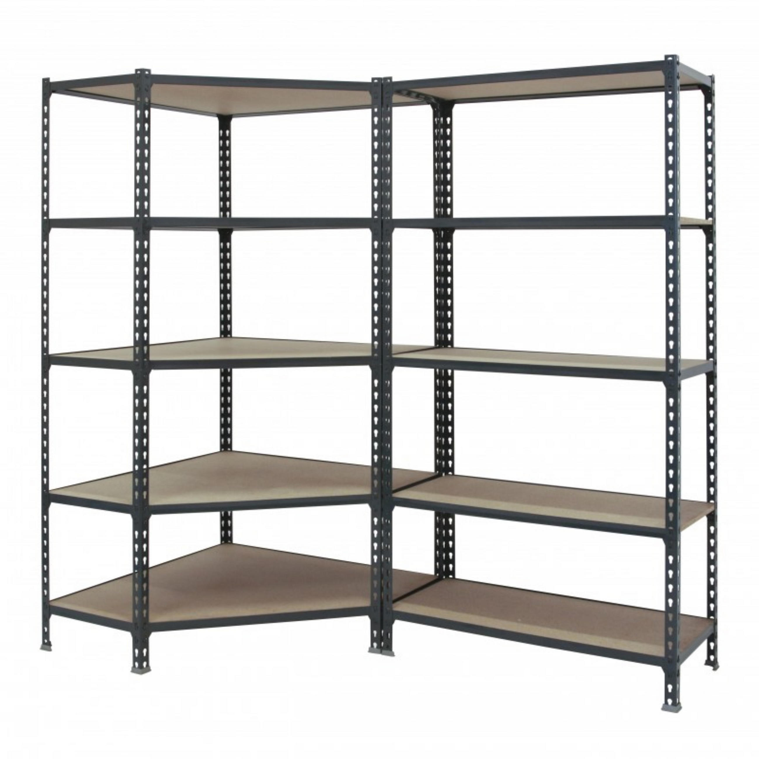 MEGA Deal 1x Eckregal + 1x Schwerlastregal MULI | HxBxT 180x180x30cm | Fachlast 200kg | Anthrazit - Anthrazit, Metall (180/180/30cm) - PROREGAL