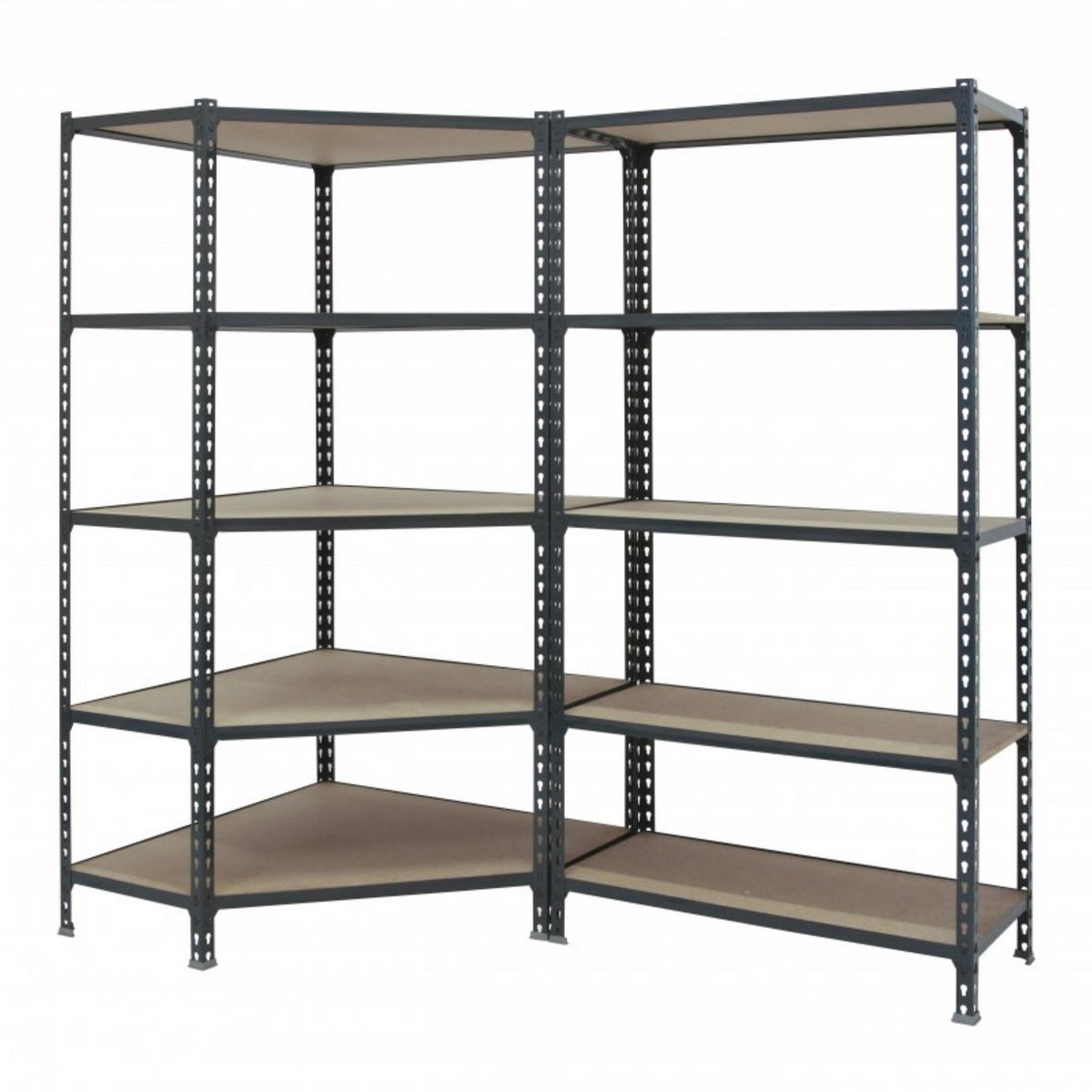MEGA Deal 1x Eckregal + 1x Schwerlastregal MULI | HxBxT 180x180x30cm | Fachlast 200kg | Anthrazit - Anthrazit, Metall (180/180/30cm) - PROREGAL