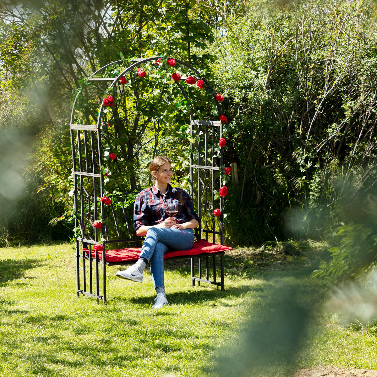 6XBODENANKER - Schwarz, Metall (6/30/2.5cm) - Relaxdays