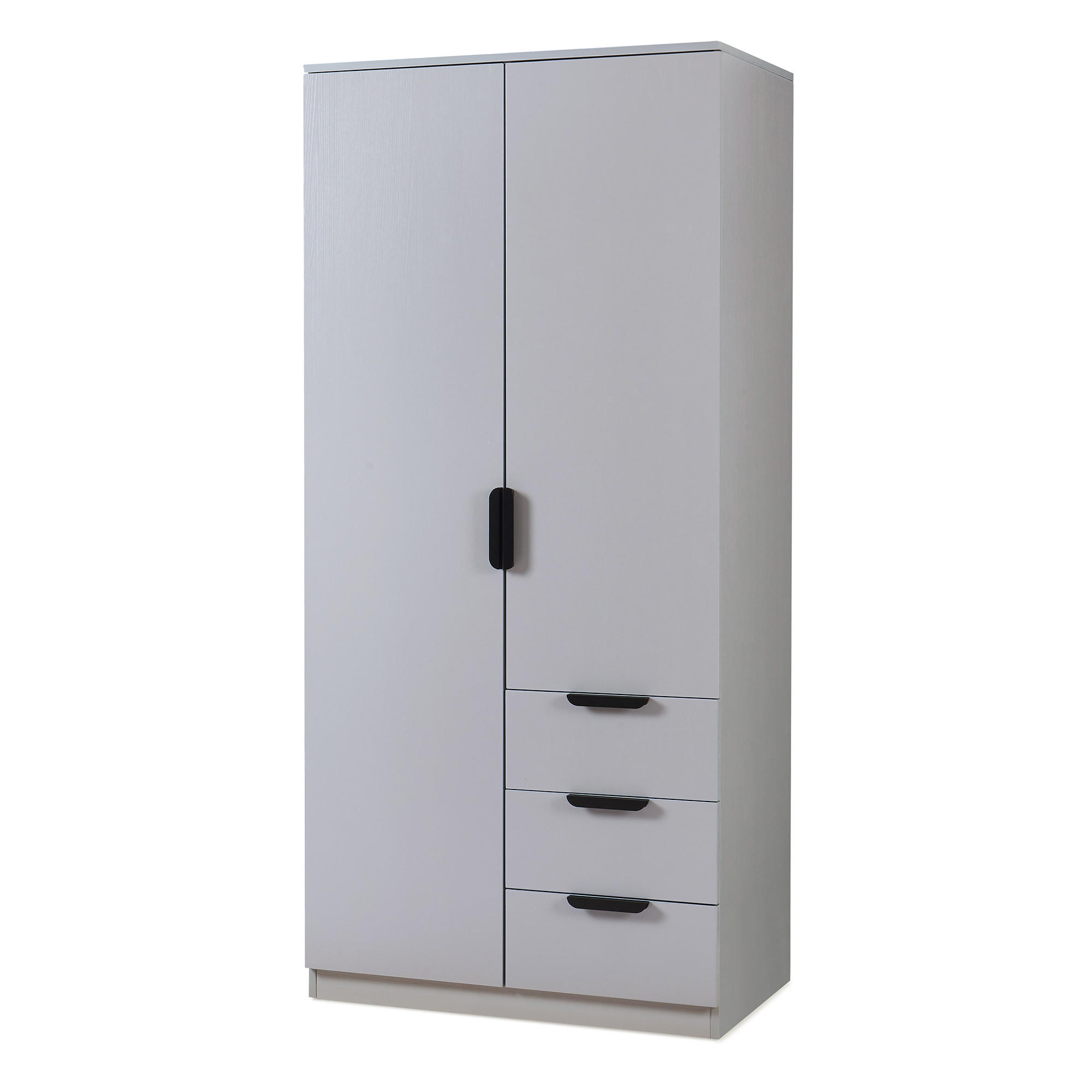[en.casa] KLEIDERSCHRANK Grau 80cm × 52cm × 176cm