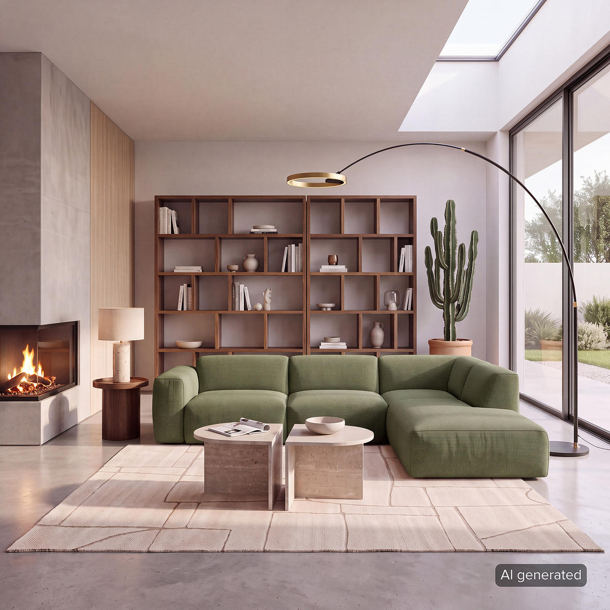 3-SITZER ECKSOFA mit Recamiere - Dunkelgrün/Schwarz, Kunststoff/Textil (295/231cm) - home24