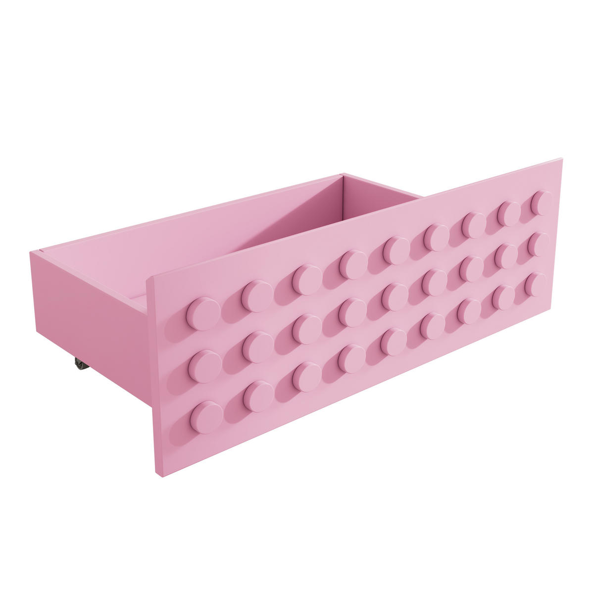 KINDERBETT, 1 Stauraumschublade, Block-Design, 90x200cm, Rosa - Rosa, Holz (90/200cm) - OKWISH