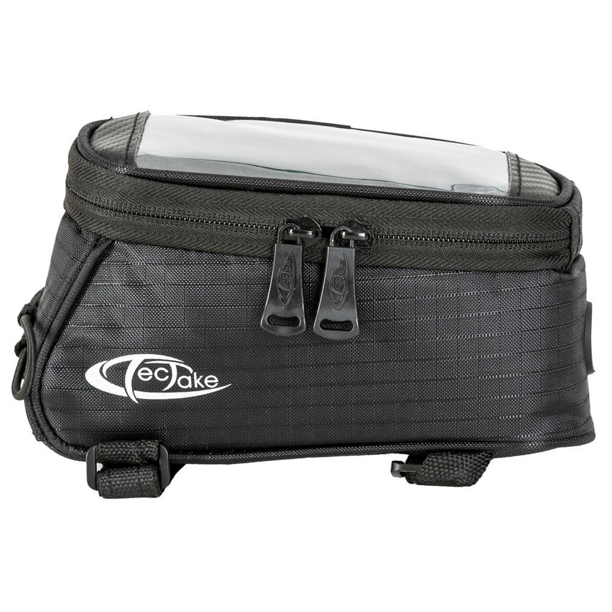 FAHRRADTASCHE mit Rahmen-Befestigung schwarz - Schwarz, Kunststoff (8.5/8.5/18cm) - tectake
