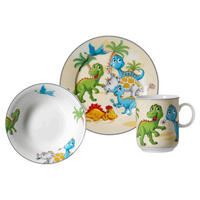 KINDERGESCHIRR SET Dino bunt - Multicolor, Keramik (2/2/2cm) - Ritzenhoff Breker