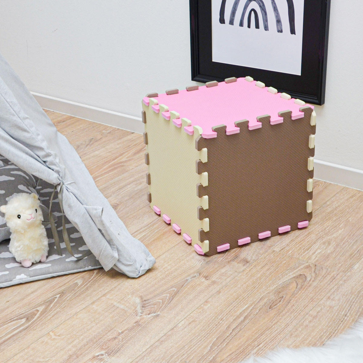 SPIELMATTE ab Null - 270/90 cm Puzzlematte Beige - Multicolor, Kunststoff (30/30cm) - Littletom