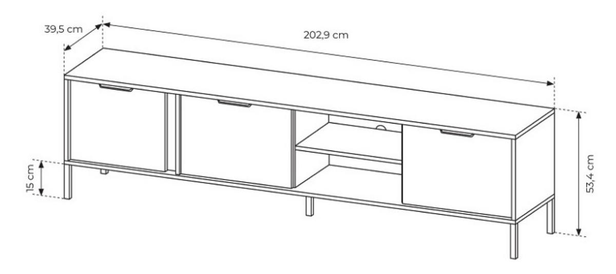 TV-LOWBOARD Anthrazit LARYSA F - Graphitfarben, Holzwerkstoff (202.9/53.4/39.5cm) - Sepro Meble