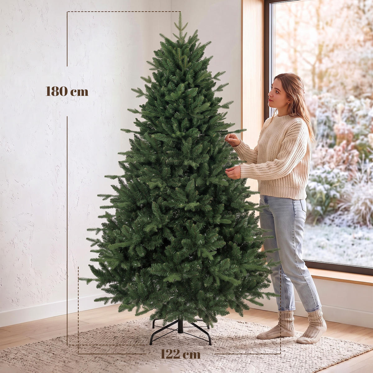 WEIHNACHTSBAUM PE PVC Grün - Grün, Kunststoff (180cm) - HOMCOM