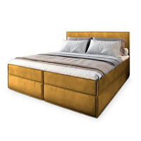 POSTEL BOXSPRING PELLIO 180x200 cm, s matrací a úložným prostorem, žlutá - žlutá, kompozitní dřevo/textil (180/200cm) - MASSENO