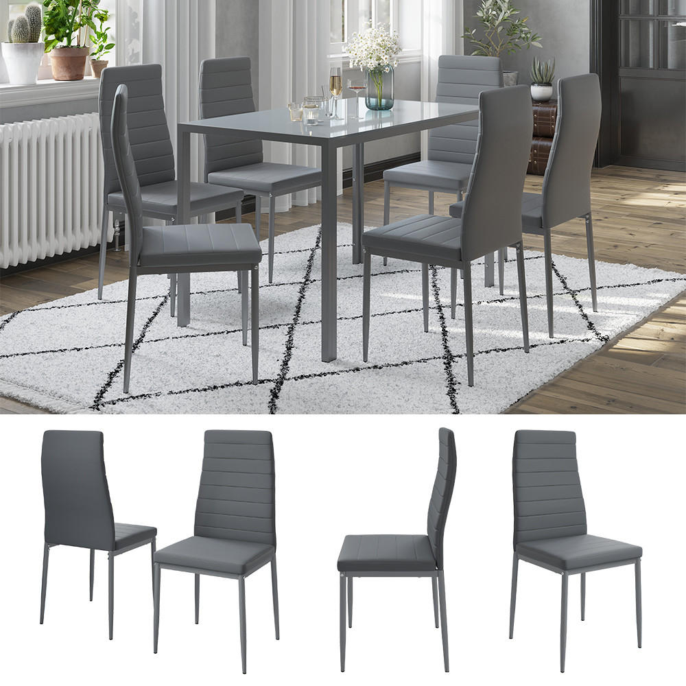 ESSZIMMERSTUHL Grand Grau 42.5 x 48 cm 6er Set - Grau, Kunststoff (42.5/96/48cm) - Vicco
