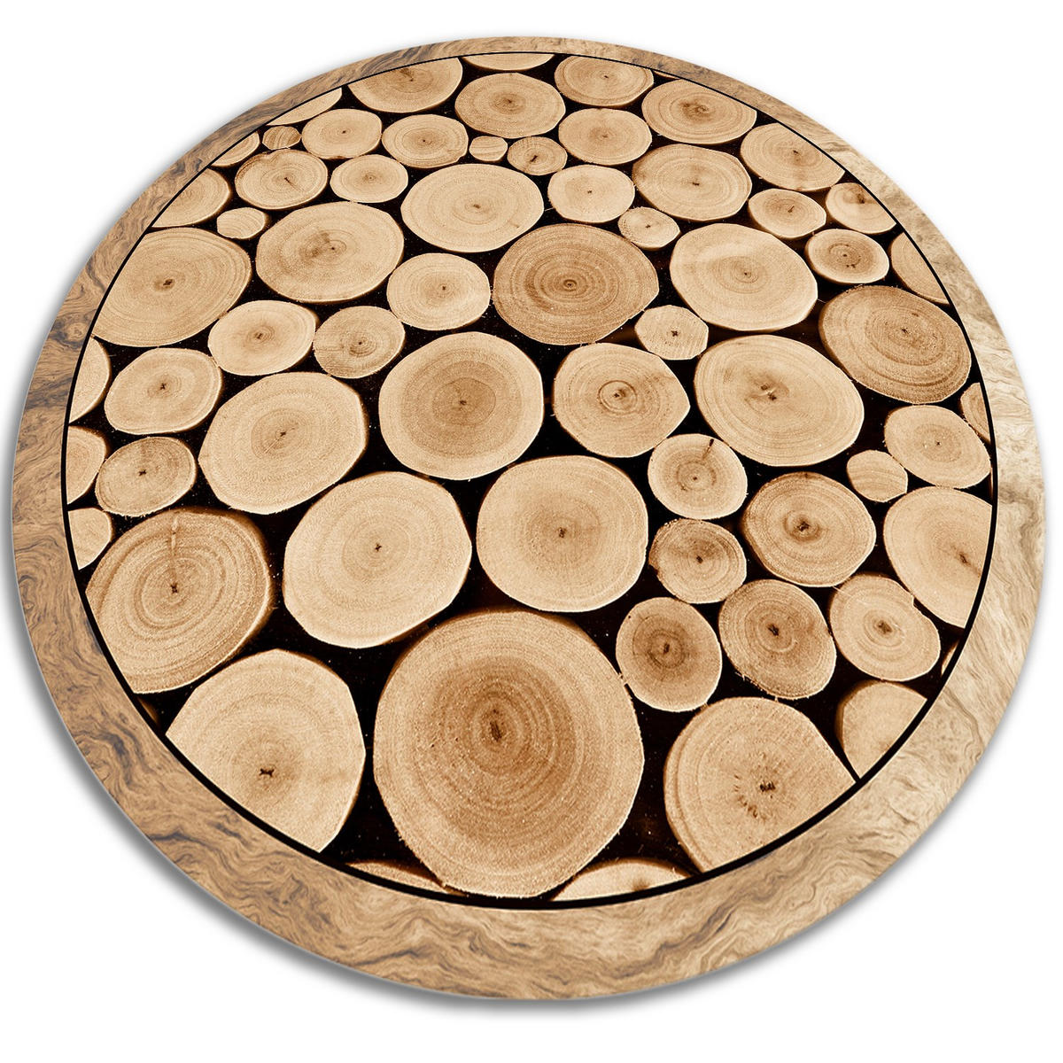 VINYL TEPPICH Ø140 cm Kreuzung - Beige, Kunststoff (140/140cm) - TULUP