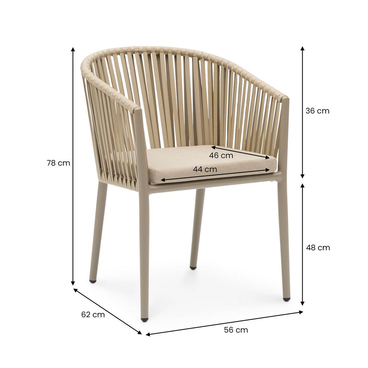 GARTENMÖBEL SET ISOLA 7ER SET BRAUN, NATUR, CHAMPAGNE - Braun, Kunststoff/Metall - CARO-Möbel