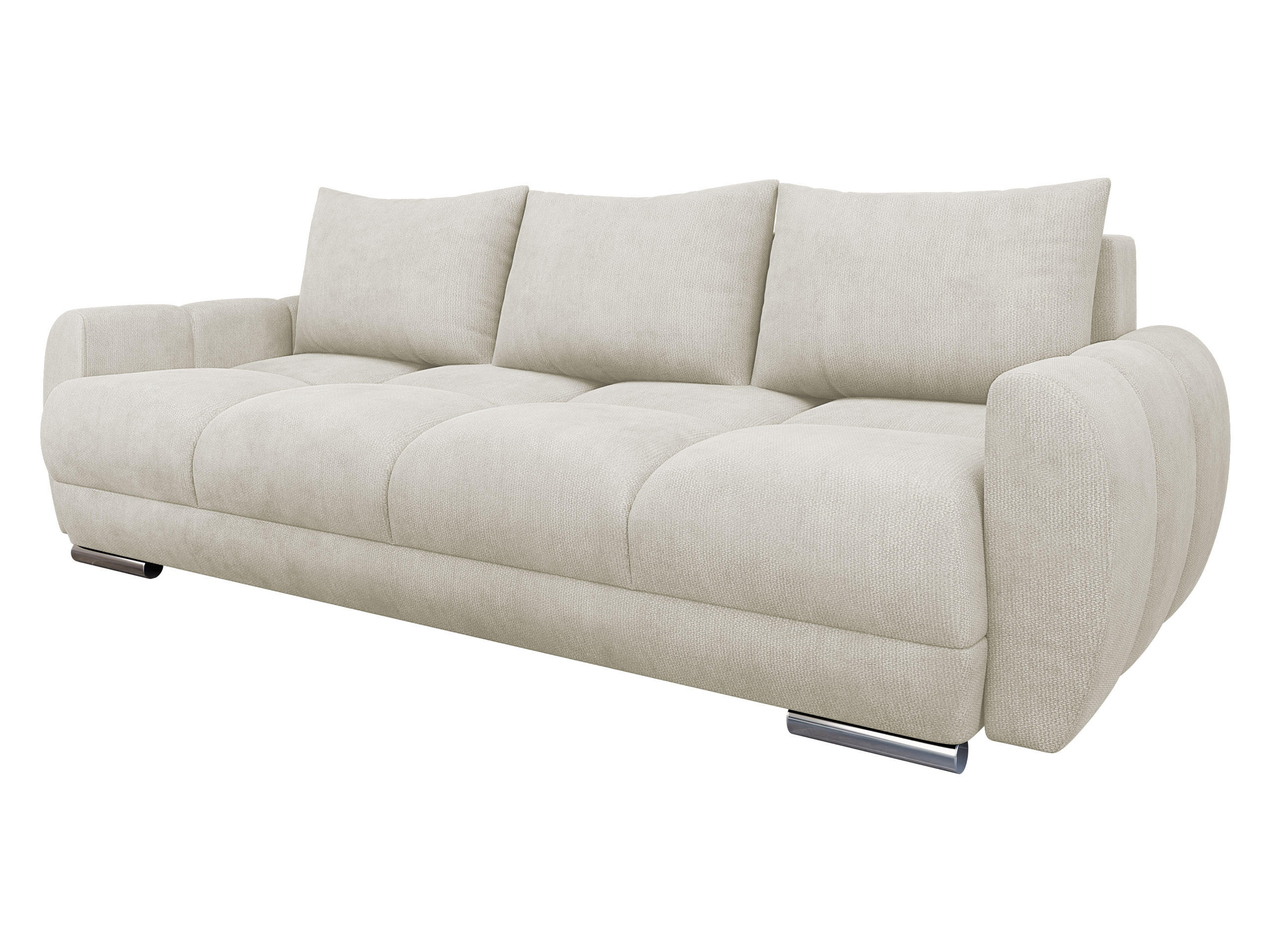 SCHLAFSOFA Logo 3 - Sandfarben/Silberfarben, Holz/Kunststoff (234/89/97cm) - MIRJAN24