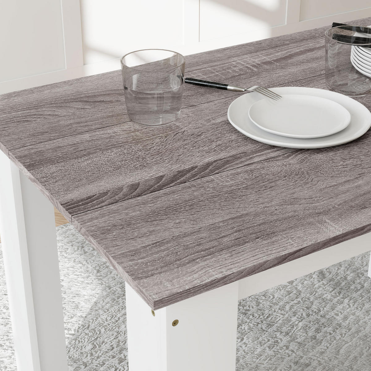 ESSTISCH DE-16514 Modernes Design, 120/69 cm, für 4-6 Personen Grau - Grau, Holzwerkstoff (120/69/75cm) - ComfortXL
