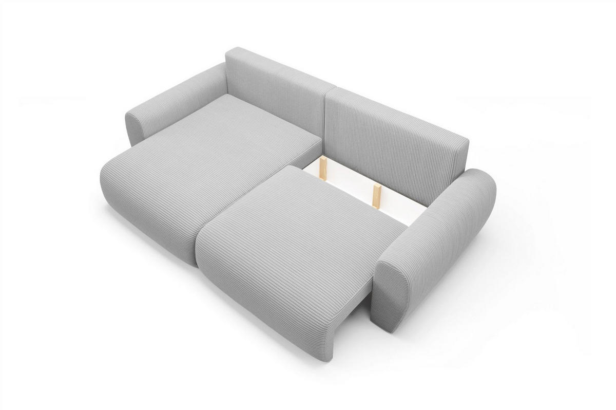 ECKSOFA Galan Mit Schlaffunktion - Weiß, Holzwerkstoff/Textil (253/153cm) - Fun Möbel