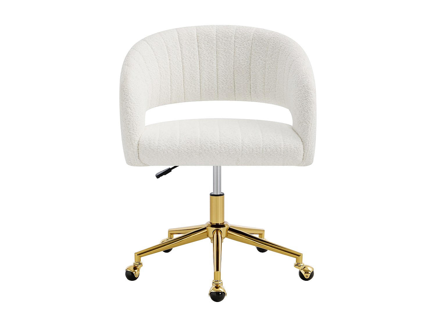 BÜROSTUHL ohne Armlehnen - 61 x 56 - stoff - weiß Tiriesi - Weiß, Textil/Metall (61/87/56cm) - Vente-Unique