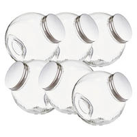VORRATSGLAS 6 Stück Candy, Edelstahldeckel - 18 x 12,5 x 18 cm - Transparent, Glas (12.5/18/18cm) - Zeller Present