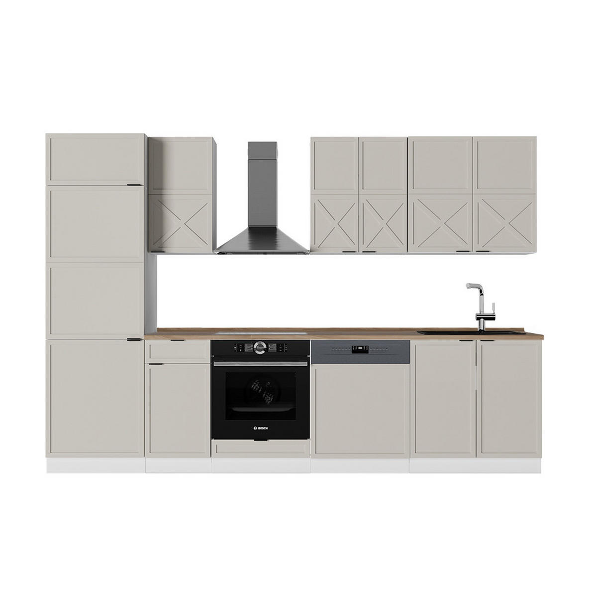 KUCHYŇSKÝ KOUT Fame-Line Šedá/béžová/bílá - šedá/bílá, kompozitní dřevo (300/81.6/60cm) - Vicco