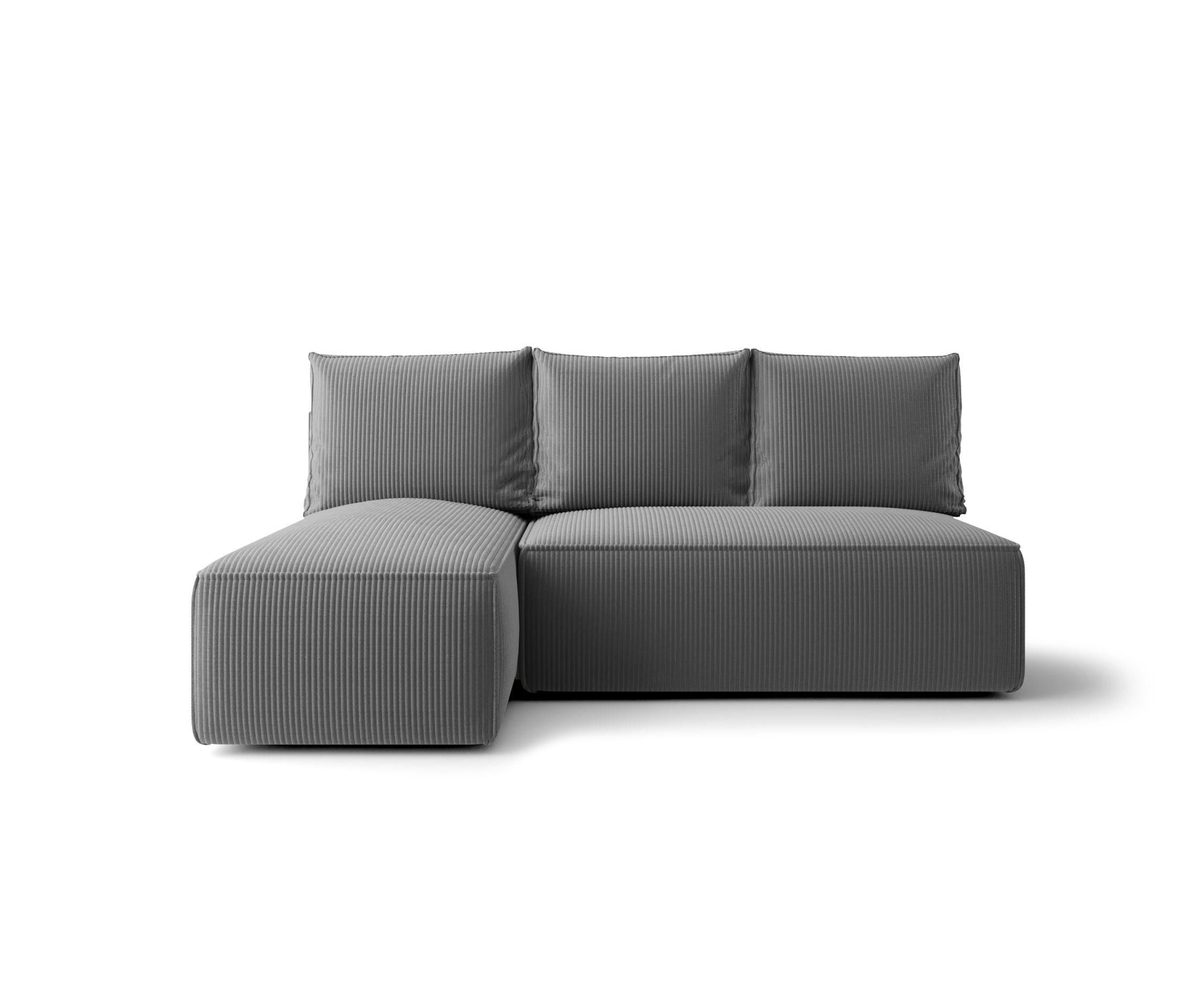 ECKSOFA mit Schlaffunktion SAVIO MINI Poso 60 Links - Grau, Textil (200/140cm) - Bedante