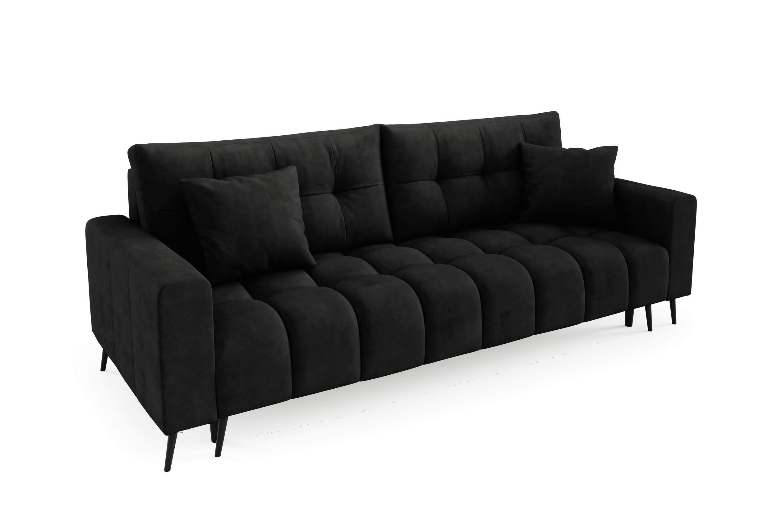 SCHLAFSOFA - Sofa Forta - Schwarz (Amon 13) - Schwarz, Holz (233/72/101cm) - Möblo