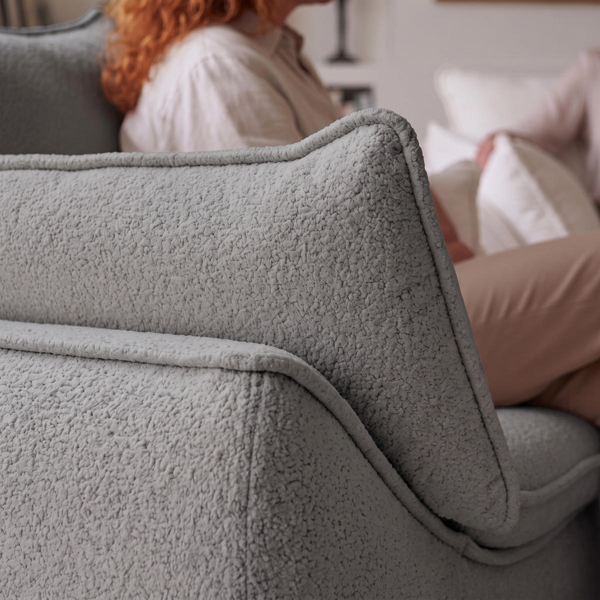 SESSEL MELANI Velours Grau - Chromfarben/Grau, Holz/Textil (140/90/85cm) - Muffo