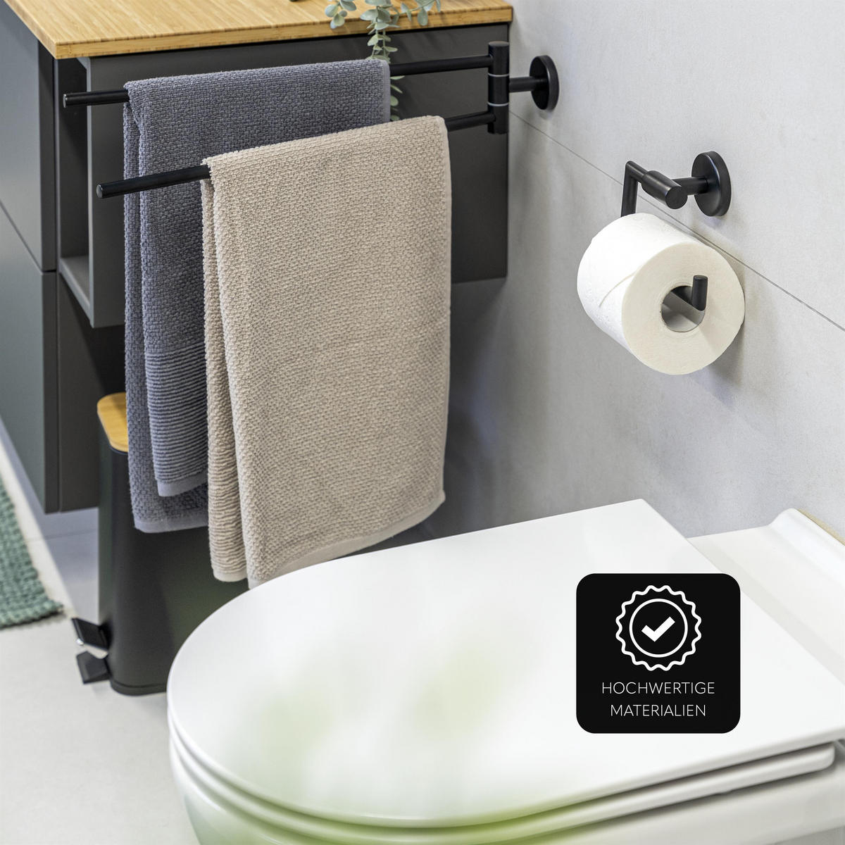TOILETTENPAPIERHALTER PIAZZA BLACK, schwarz - Schwarz, Kunststoff (15.5/11/6cm) - bremermann