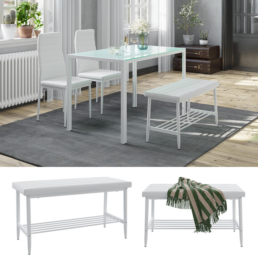 SITZBANK Grand Weiß 85 x 35 cm - Weiß, Textil (85/46.5/35cm) - Vicco