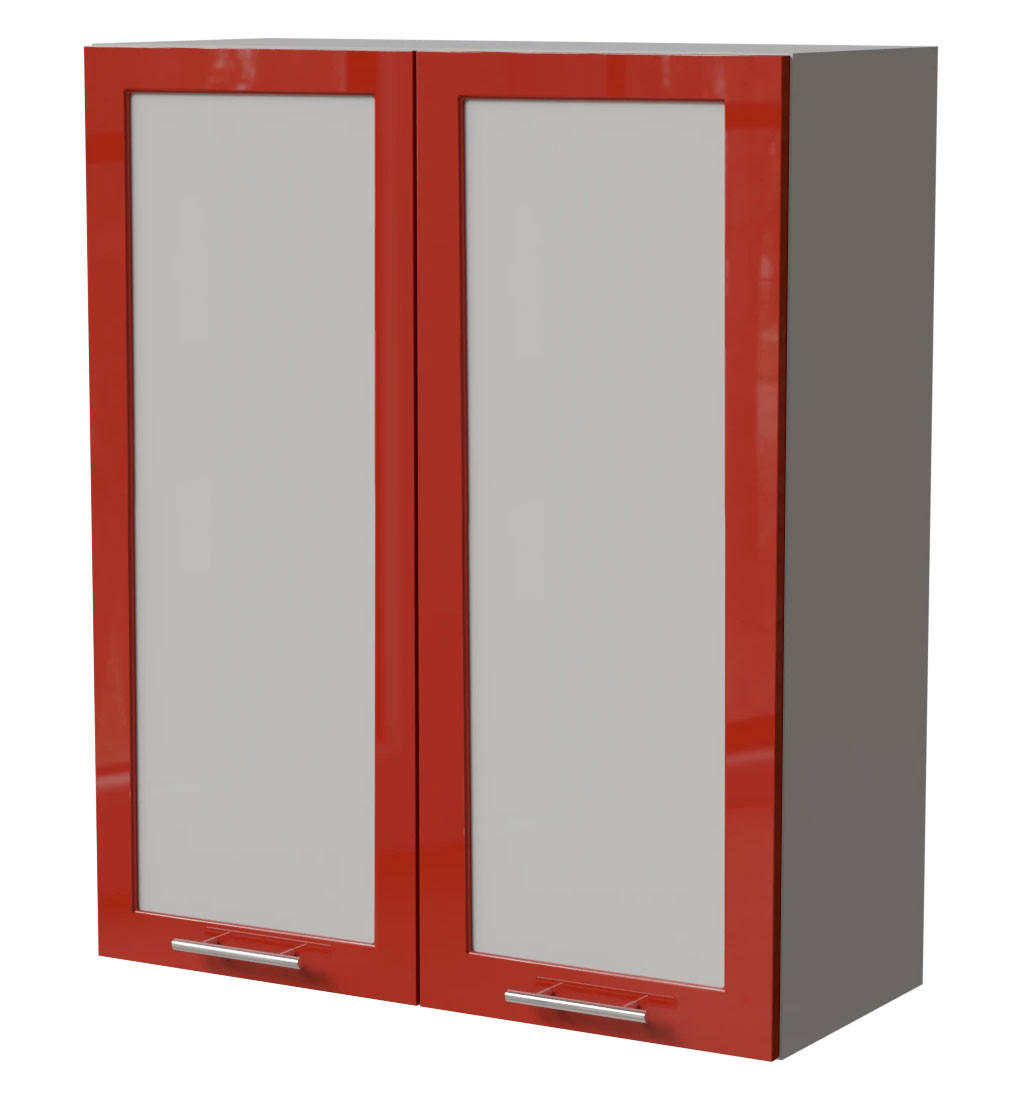 HÄNGESCHRANK Brerra W4S/80 Grau / RAL 3002 karminrot Hochglanz 80 / 32,5 / 96cm - Rot/Grau, Holz/Holzwerkstoff (80/96/32.5cm) - Feldmann-Wohnen