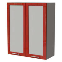 HÄNGESCHRANK Brerra W4S/80 Grau / RAL 3002 karminrot Hochglanz 80 / 32,5 / 96cm - Rot/Grau, Holz/Holzwerkstoff (80/96/32.5cm) - Feldmann-Wohnen