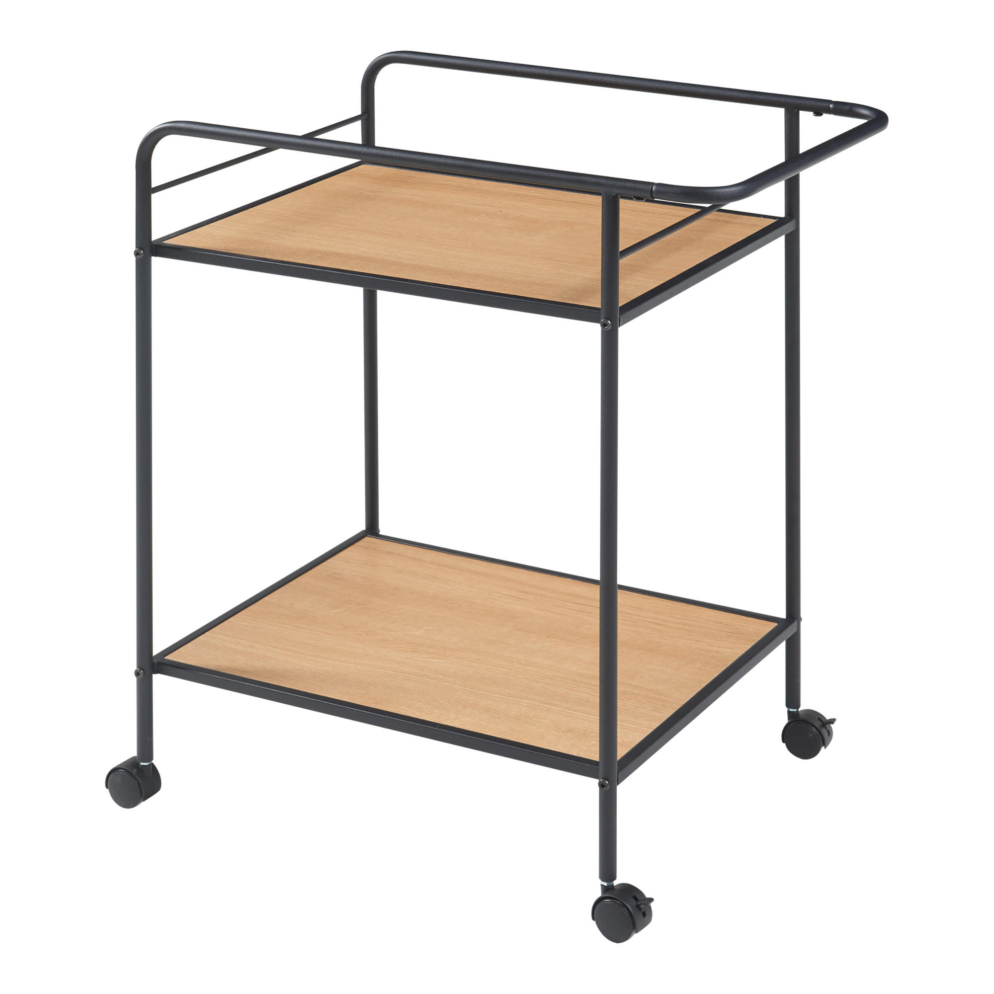 SERVIERWAGEN Hole - Eichefarben, Metall (62/72/45cm) - [en.casa]