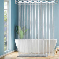 DUSCHVORHANG Transparent 240 x 200 cm mit Magneten - Transparent, Kunststoff (240/200cm)