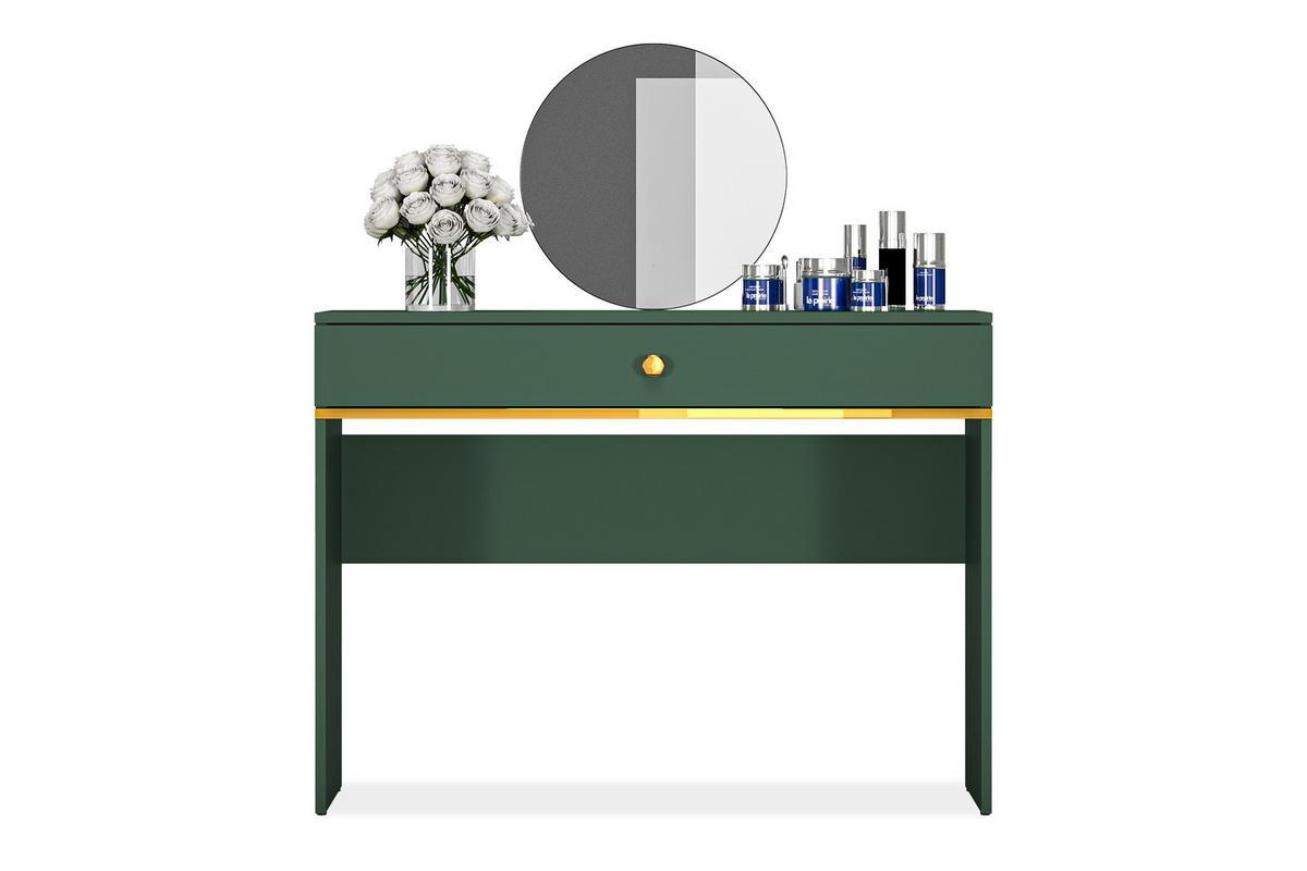 SCHREIBTISCH ARICIA mit Soft-Close-Funktion für Schubladen, Grün - Grün, Holz (40/100/79cm) - KONSIMO®