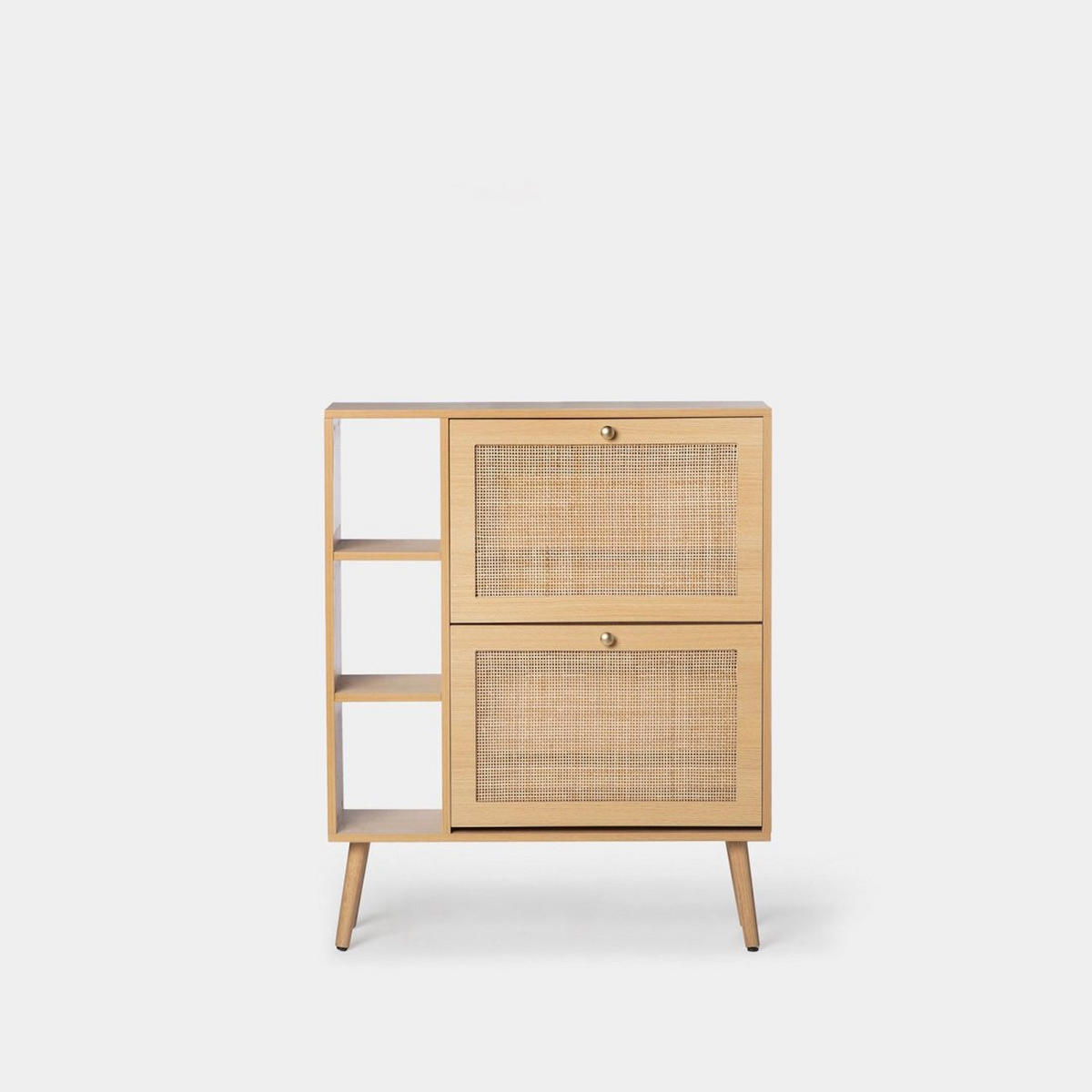 SCHUHSCHRANK DOPPELTES Demi Natürlich 80 cm x 99 cm - Naturfarben, Holzwerkstoff (80/99/24cm) - Klast Home