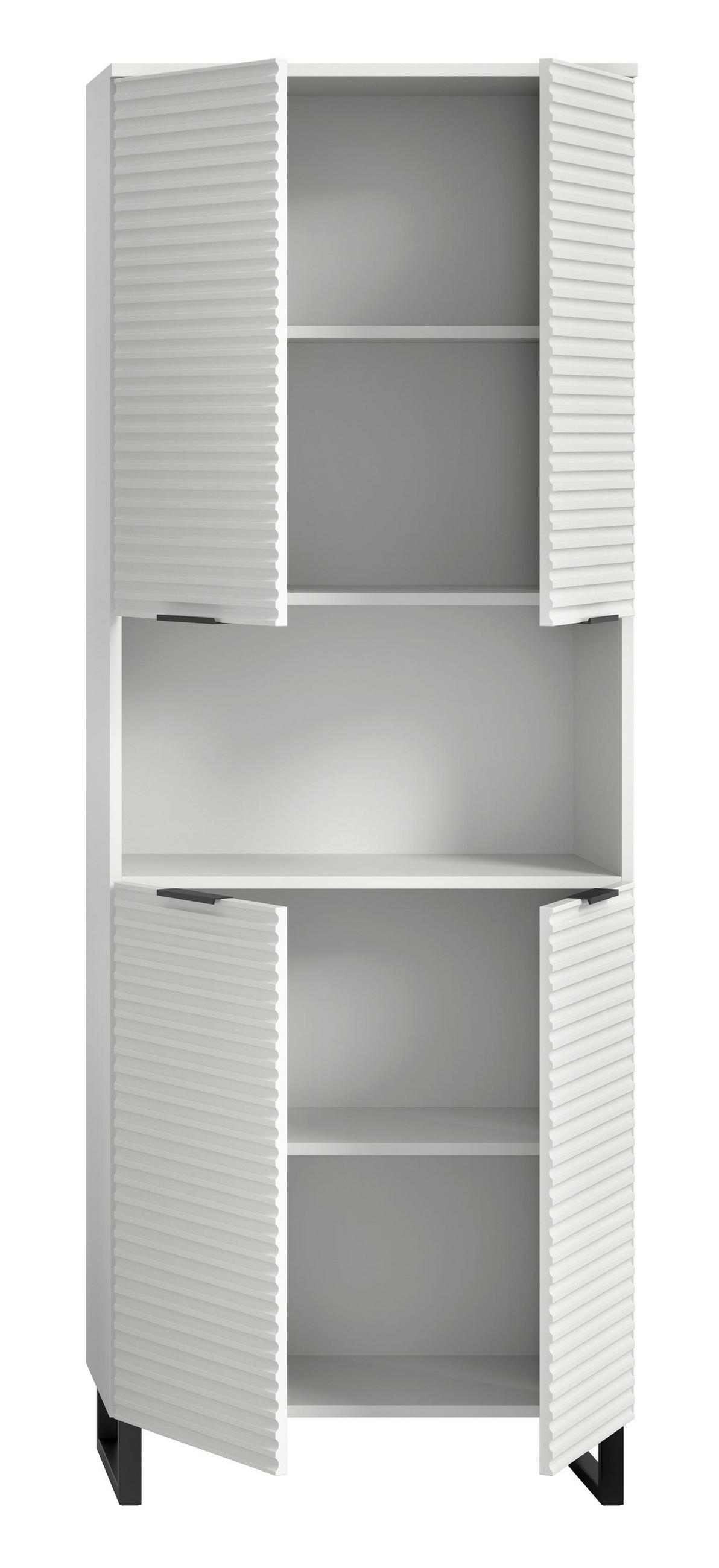 HOCHSCHRANK RIFF (B/H/T: ca. 70/193/34 cm) in Weiß/weiß - Weiß, Holzwerkstoff (70/193/34cm)