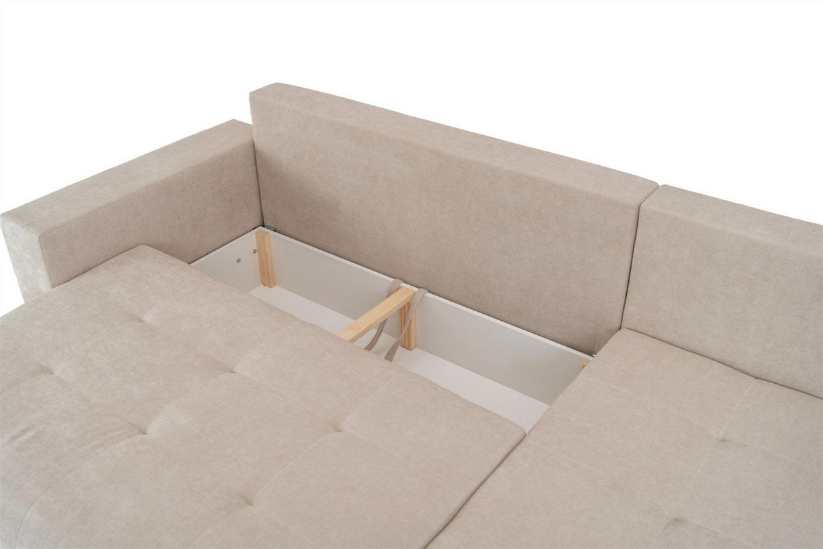 ECKSOFA Armari Mit Schlaffunktion - Blau, Holzwerkstoff/Textil (277/154cm) - Fun Möbel