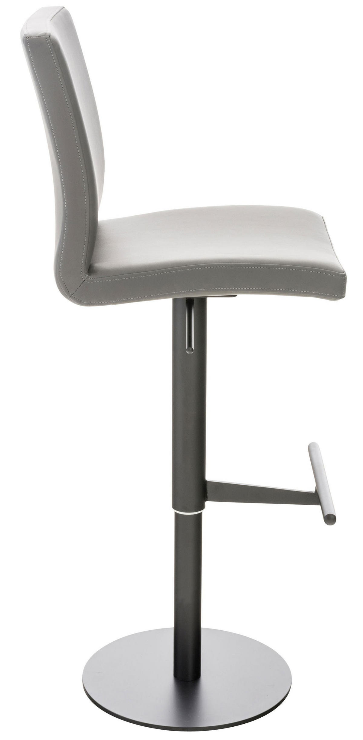 BARHOCKER Cadiz 93x40x49 cm grau - Grau, Leder (40/93/49cm) - furnicato