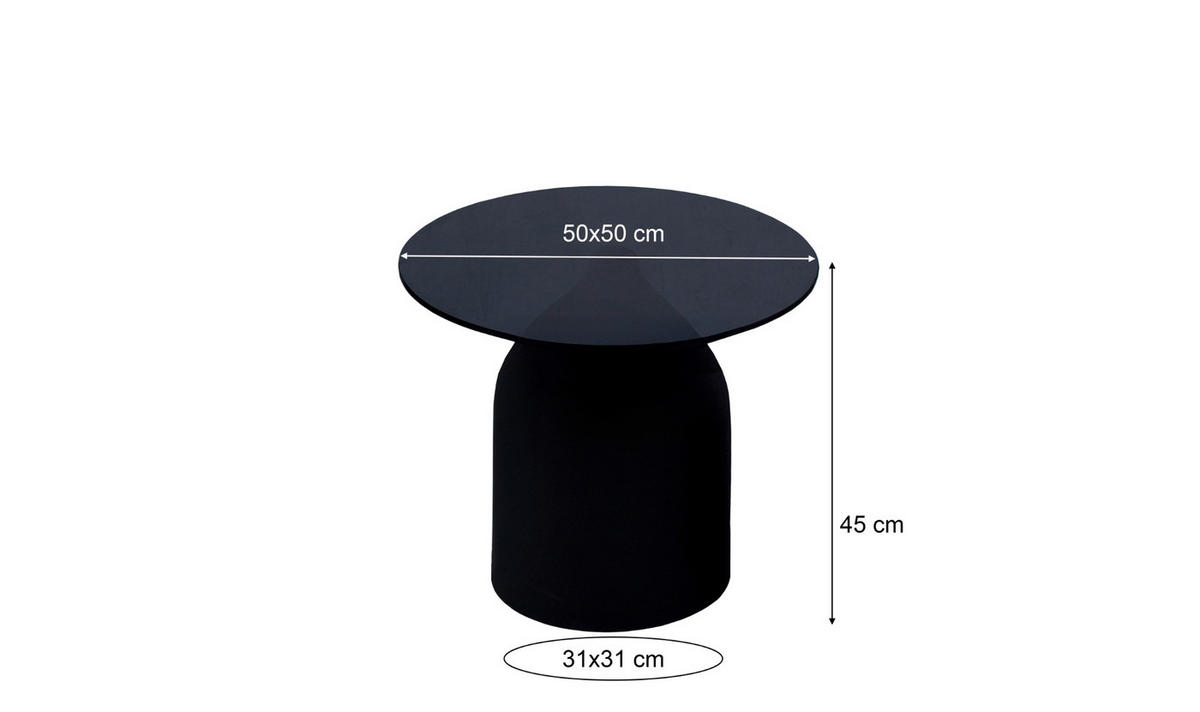 BEISTELLTISCH Isa Schwarz 50/50/45 cm - Schwarz, Glas (50/50/45cm) - Livingfurn