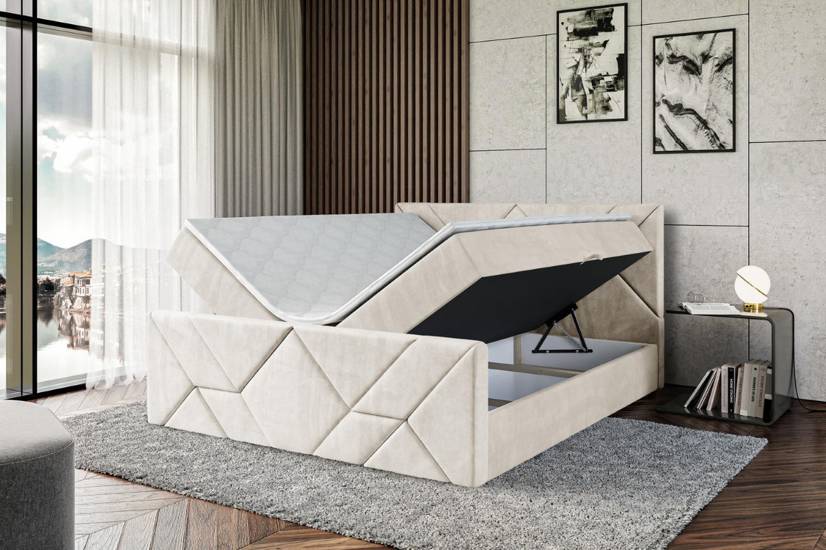 BOXBETT BARWA-Z - 120x200 cm - H4 - Ecru - Ecru, Holzwerkstoff (120/200cm) - ALTDECOR