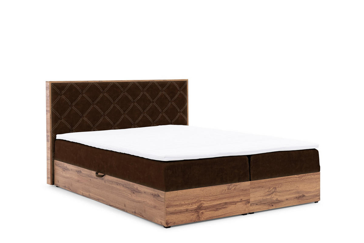 BOXBETT Maximo In überlänge - Dunkelbraun, Holzwerkstoff/Textil (200/220cm) - Fun Möbel