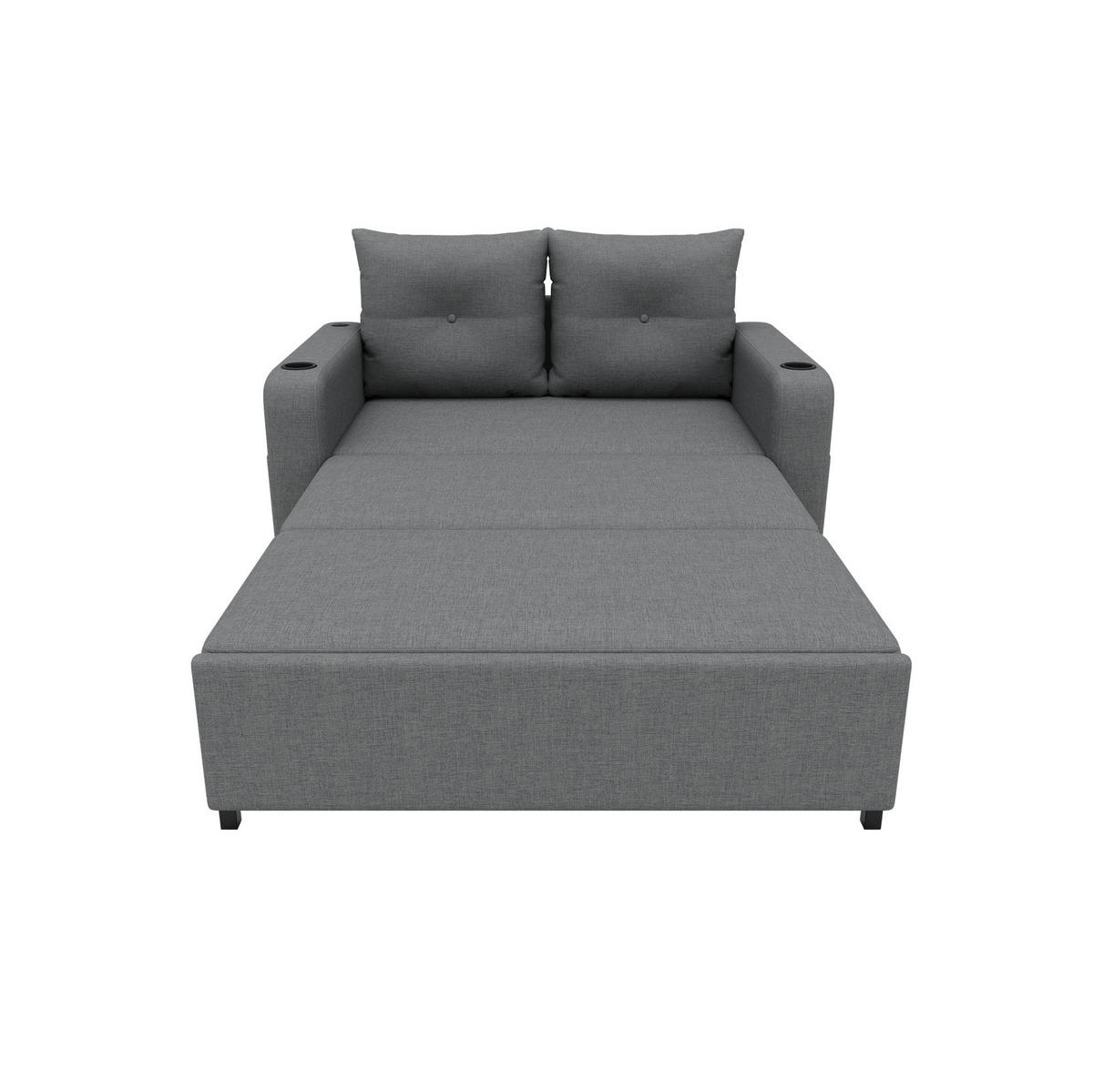 SCHLAFSOFA 3-in-1 131 x 81 x 94 cm Grey mit USB-Anschluss - Grau, Metall (81/94/131cm) - Meubliv